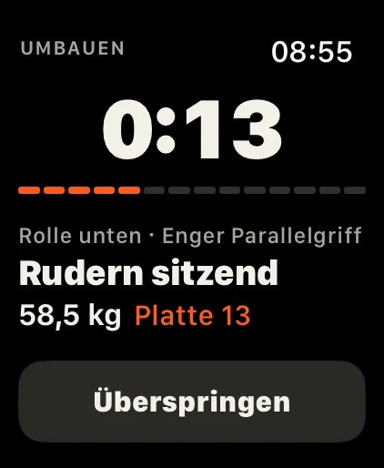 Supersatz: Wechsel zum anderen Turm, die Uhr sagt, was umzustellen ist.