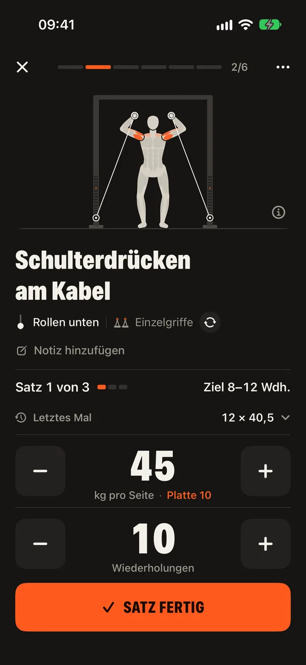 Ein Satz in DCFT: Gewicht pro Seite, Platte zum Stecken und Wiederholungen