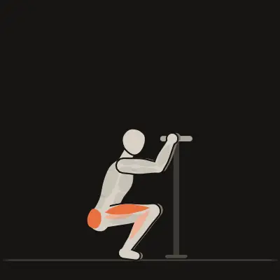 Animation : Squat profond tenu avec appui