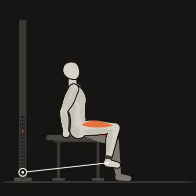 Animatie: Zittende leg extension