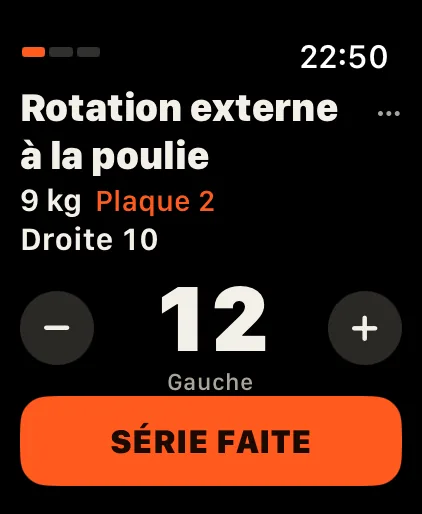 Un côté à la fois: Gauche et droite sont comptées séparément.