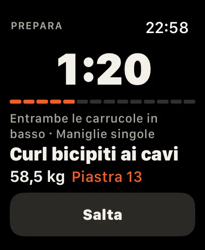 Indicazioni di preparazione prima di un nuovo esercizio